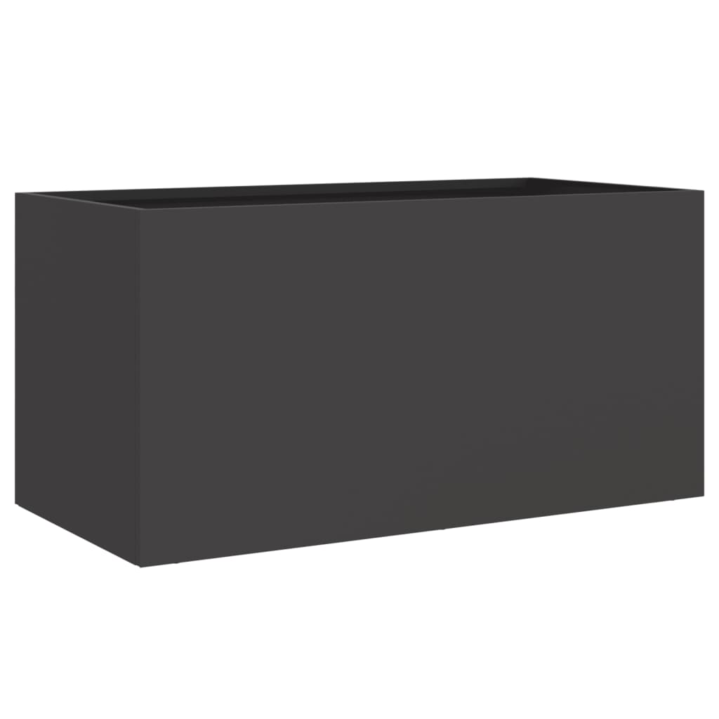 vidaXL Pflanzkübel Schwarz 62x30x29 cm Stahl