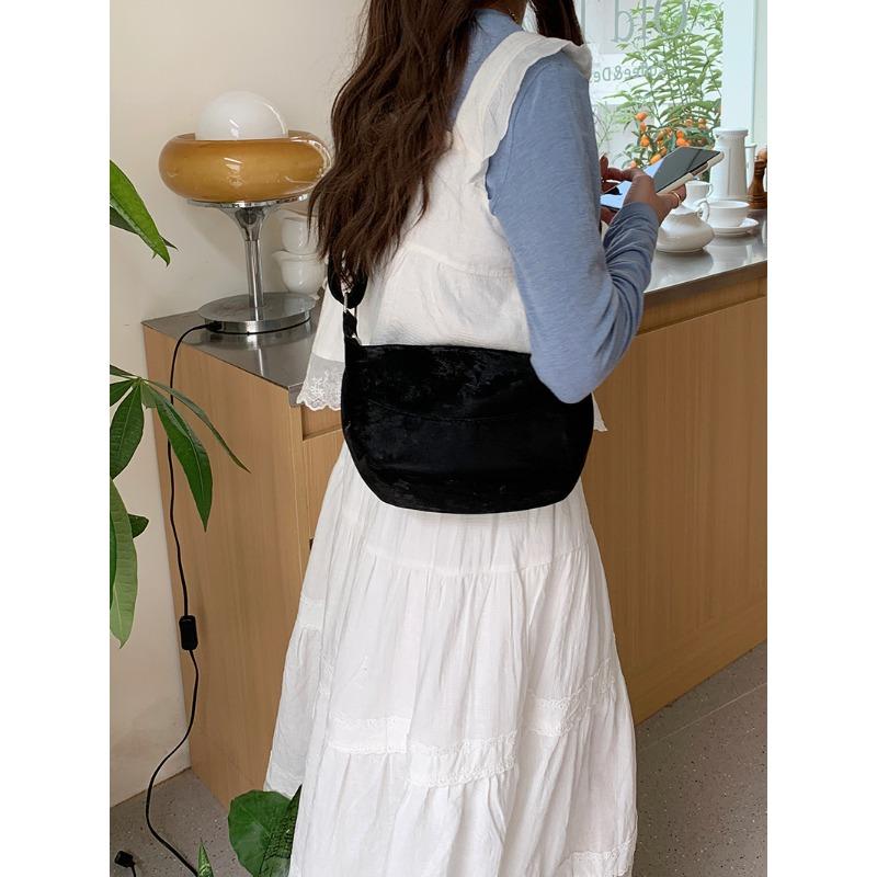 Нишевая Весенне-Летняя Новая Универсальная Сумка на Одно Плечо Crossbody Корейский Тип Розовая Сумка-Пельмень Сумка под Мышку Женская