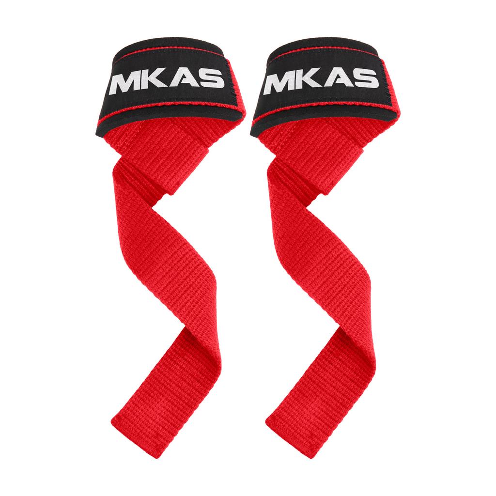 MKAS Black Unisex Polyester Padded Sports Wrist Straps for Weight Lifting Gym Fitness Wrist Lifting Straps