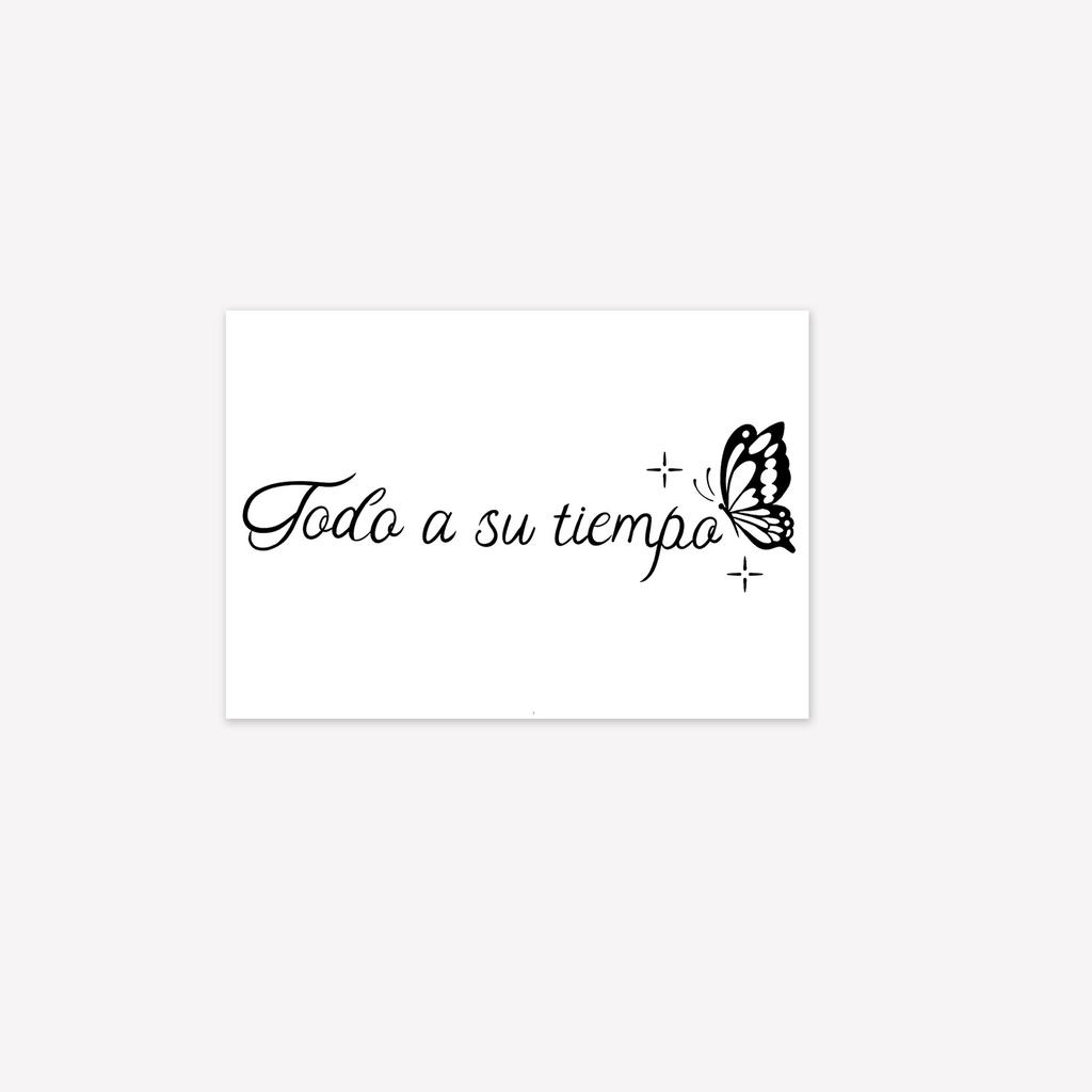 Literary Style Navy Blue Spanish Sentence Tattoo Sticker, Waterproof And Long-Lasting, Non-Reflective, Wrist Tattoo Sticker