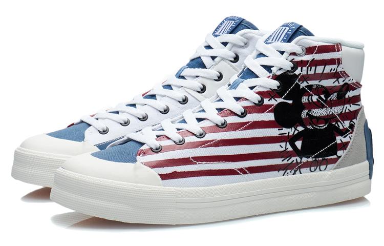 Li Ning Кеды X Keith Haring X Disney Микки Маус 'Белый Красный Синий' AECR061-1