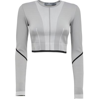 Женские укороченные топы для фитнеса в полоску с длинными рукавами X Stella McCartney, серые HR4511