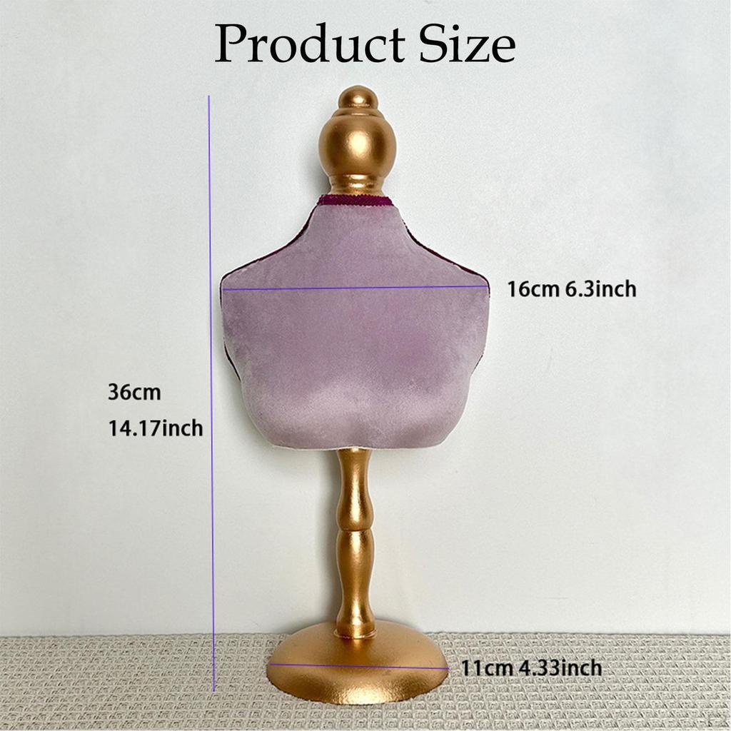 Bust Necklace Display Stand Chain Jewelry Holder Organizer Elegant for Showcase