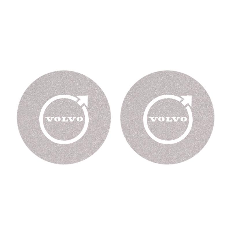 2Pcs Car Coasters Leather Water Cup Holder Mat For Volvo V60 V40 XC90 S60 C30 XC60 Car Interior Anti Slip Water Cup Pad keychain