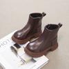Fashion New Girl's Ankle Boot Autumn Winter  Simple Children Causal Leather Boots Black White Versatile Kids Non-slip Short Boots