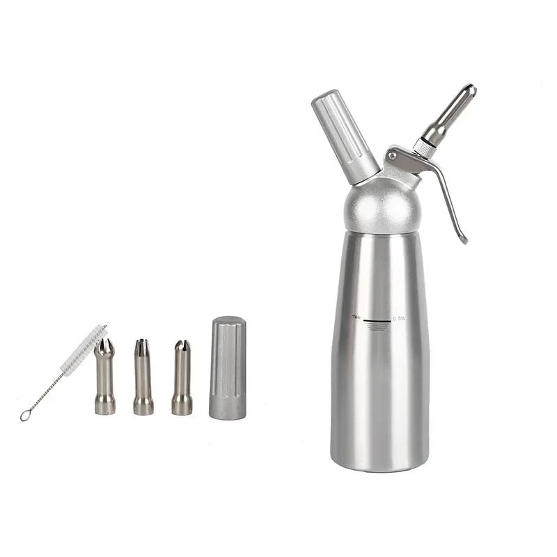 250/500/1000ml Reusable Baking Cream Gun Stainless Steel Cream Foamer Stainless Steel Cream Inlaid Vase Nitrogen Siphon Bottle