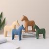 Nordic-Style Morandi Wooden Horse Ornament for Home, Office, or Living Room Decor