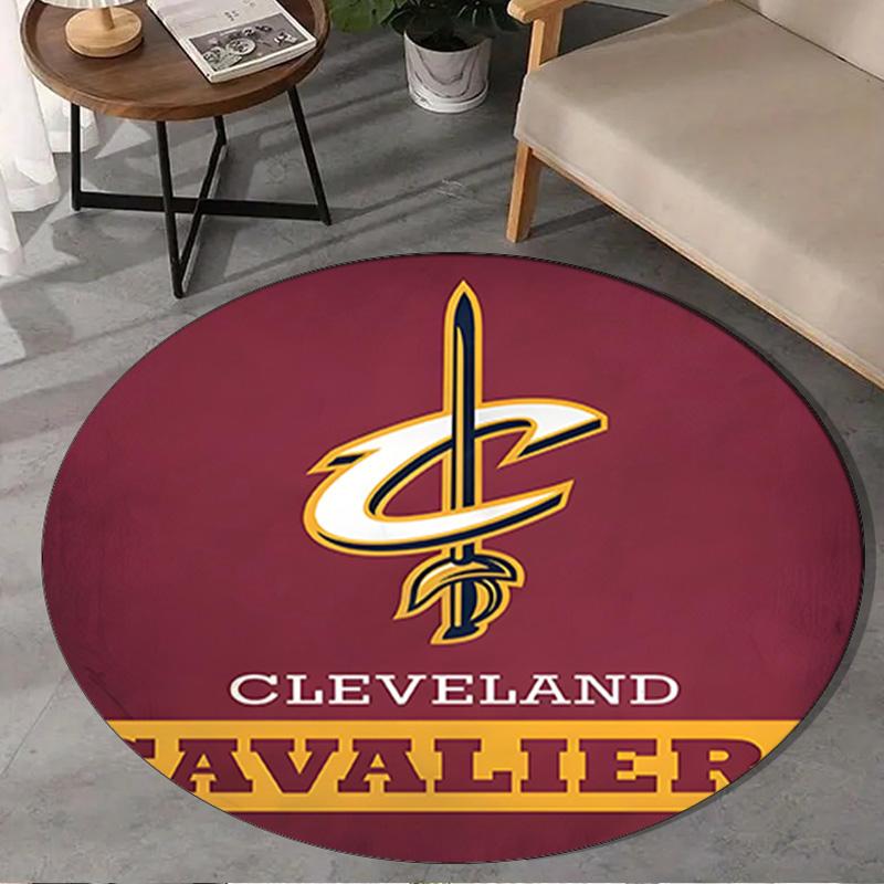 football Cavaliers Logo Round Rug for Livingroom,Bedroom, Palyroom, Chair Rug, Area rug, Circle Carpet, Large Size Fan Christmas gift