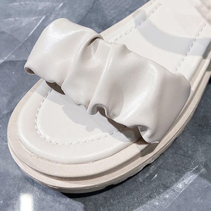 Сандалии женские летние удобные верхняя одежда из мягкой кожи Нескользящая универсальная женская обувь на плоской подошве Простая повседневная римская обувь