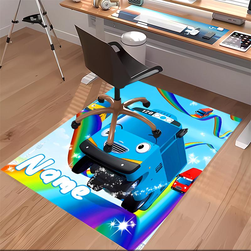 Custom personalization Tayo the Little Bus Print Area Rug - Soft, Washable Non-Slip Indoor Mat,Living Room,Home&Office Decorative Rug
