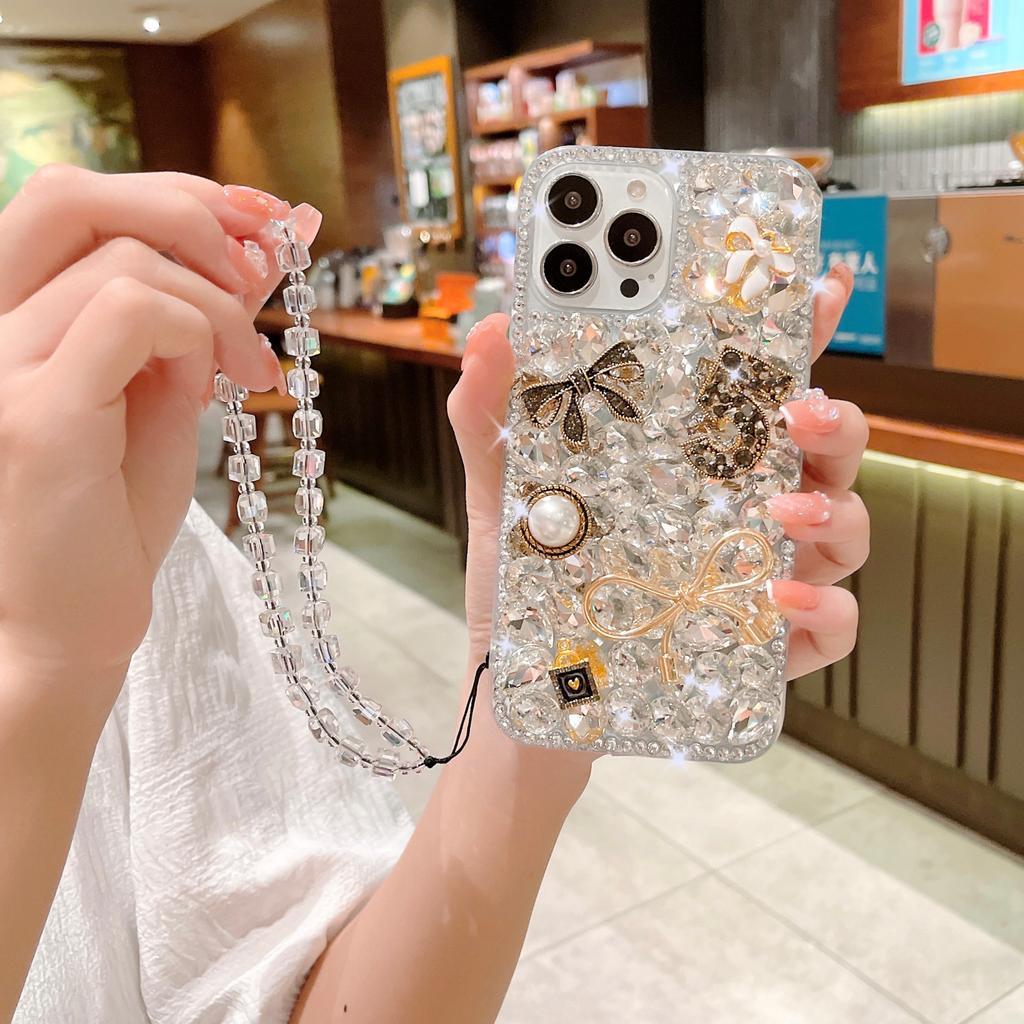 Suitable for IPhone16 Series Flash Diamond Mobile Phone Case, 14, 15, 16, Pure Handmade Mobile Phone Case, Luxury Protective Cover