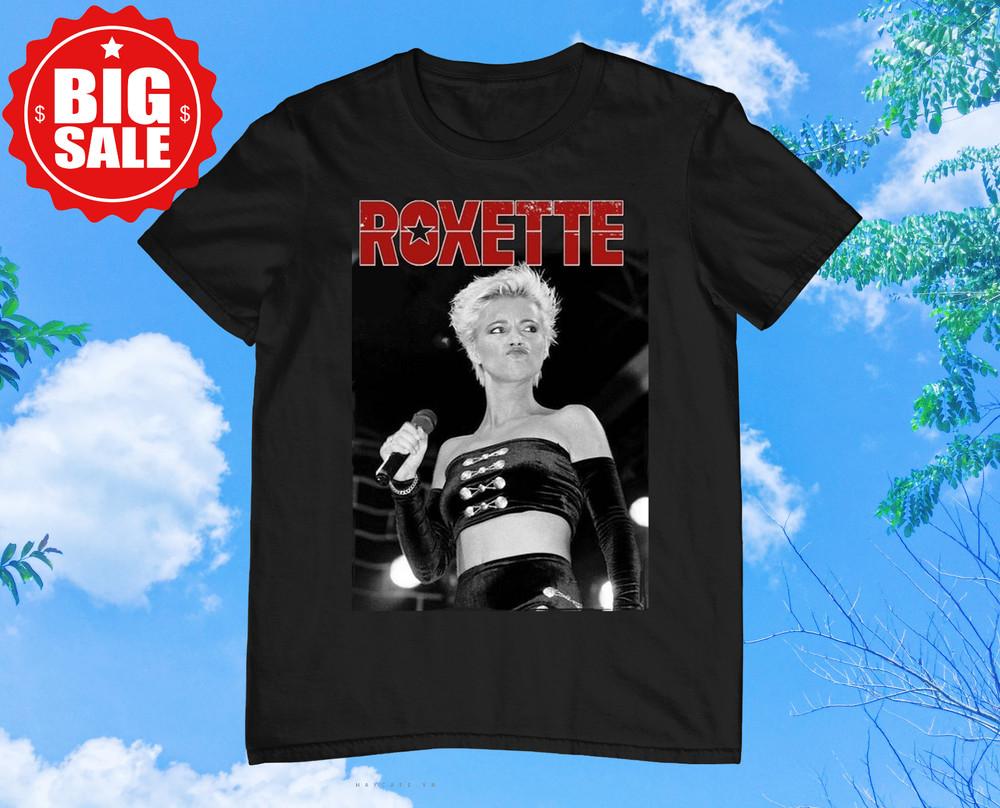 Vtg Roxette Live In Concert Heavy Cotton S5XL Unisex Black Shirt MM661 Unisex T-Shirt