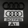 Для Audi A1 4 Кольца Логотип ABS Черный Автомобиль Капот Передняя Решетка Капота Задний Багажник Эмблема Значок Наклейка A1 Знак 30TFSI Эмблема
