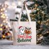 Christmas Christmas Printed Canvas Bag Large Capacity Casual Trend Student Shoulder Bag Tote Bag