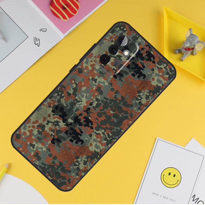 Flecktarn Camouflage Camo Case For Samsung Galaxy A55 A35 A25 A15 A51 A71 A12 A32 A52 A13 A33 A53 A14 A34 A54 Coque
