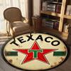 1pc Texaco Patterned Area Carpet Round Large Area Carpet for Living Room Bedroom Office Terrace Adding and Outdoor Decoration