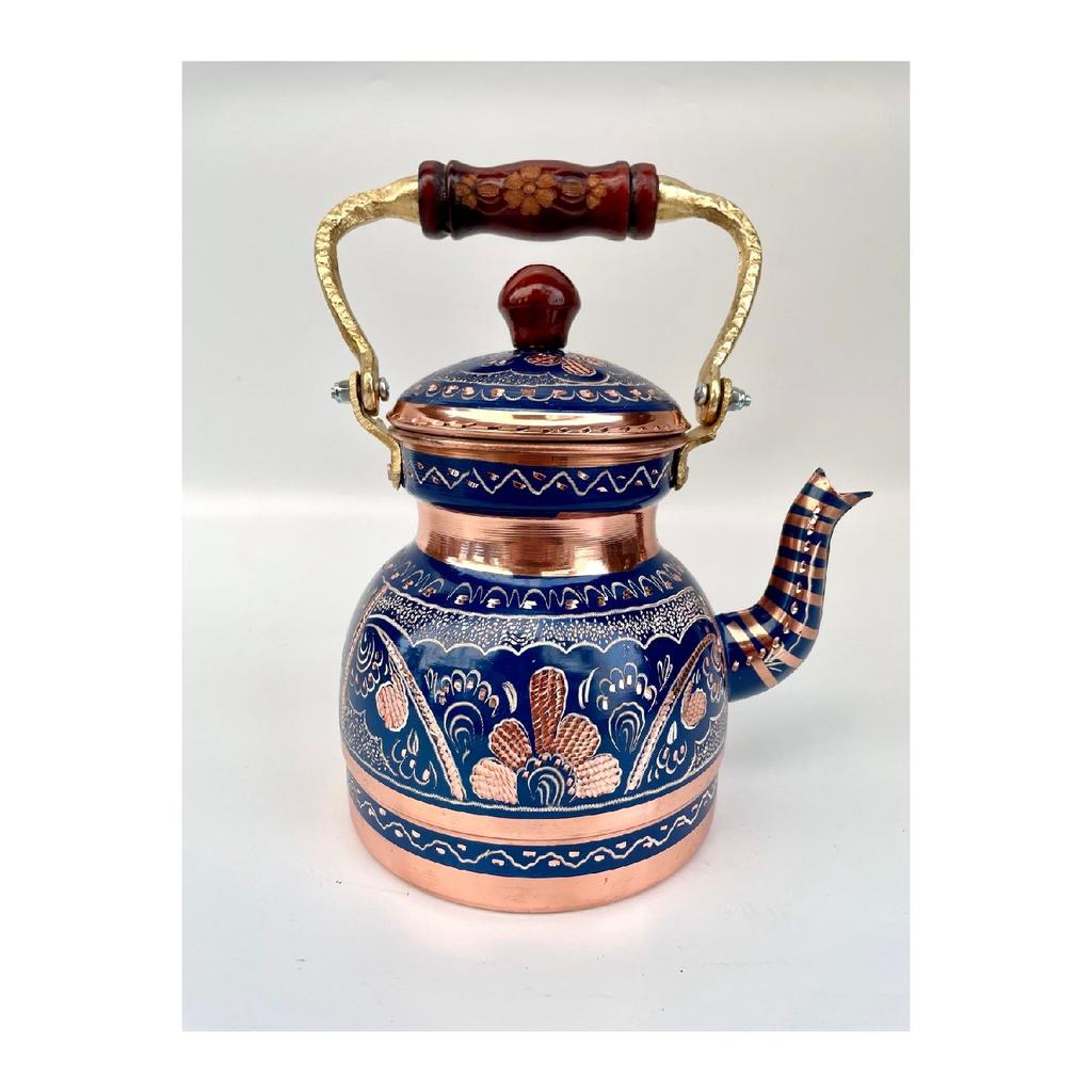Hand Embroidered Copper Nostalgia Teapot (no:1)