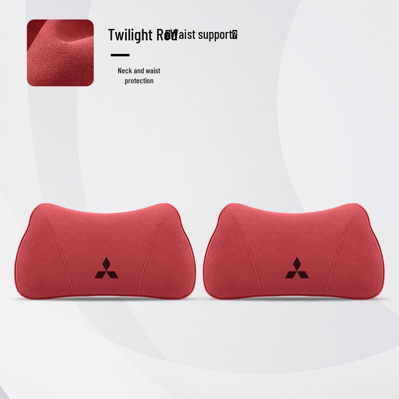 Mitsubishi Car Backrest & Neck Pillow: Compatible with Outlander, Pajero, ASX, Eclipse Cross.