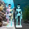 Saltwater Aquarium Motion Decor Dancing Skeleton Bubbler, Glow-in-The-Dark with Air Driven Moving Fun Underwater Action Ornament Action,