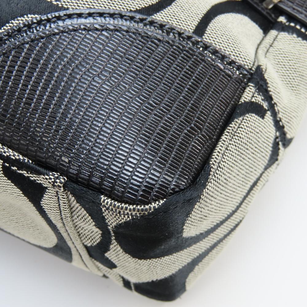 Used COACH Shoulder Bag Signature 23072M canvas/leather black gray