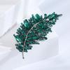 Creative Shining Rhinestones Lapel Shape Pin Brooch Clothes Leaves Shawl Hat Badge Accessories Party
