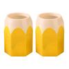 2 Pcs Pencil Head Shape Pen Holder Desktop Pen Storage Box Multi-functional Makeup Brush Organizer for Classroom Home Office Supplies