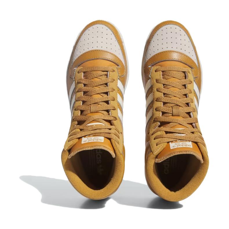 adidas Оригиналы Десятка Синтетическая кожа Удобные Прочные Высокие Детские Кроссовки Детские Кроссовки Желтый Белый IF2707