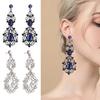 1 Pair Women Out Rhinestone Decor Lightweight Hanging Earrings Long Dangle Earrings Prom Party