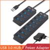 USB Expander High Speed On/Off Switch USB 3.0 Hub with Power Adapter 4/7 Ports Splitter
