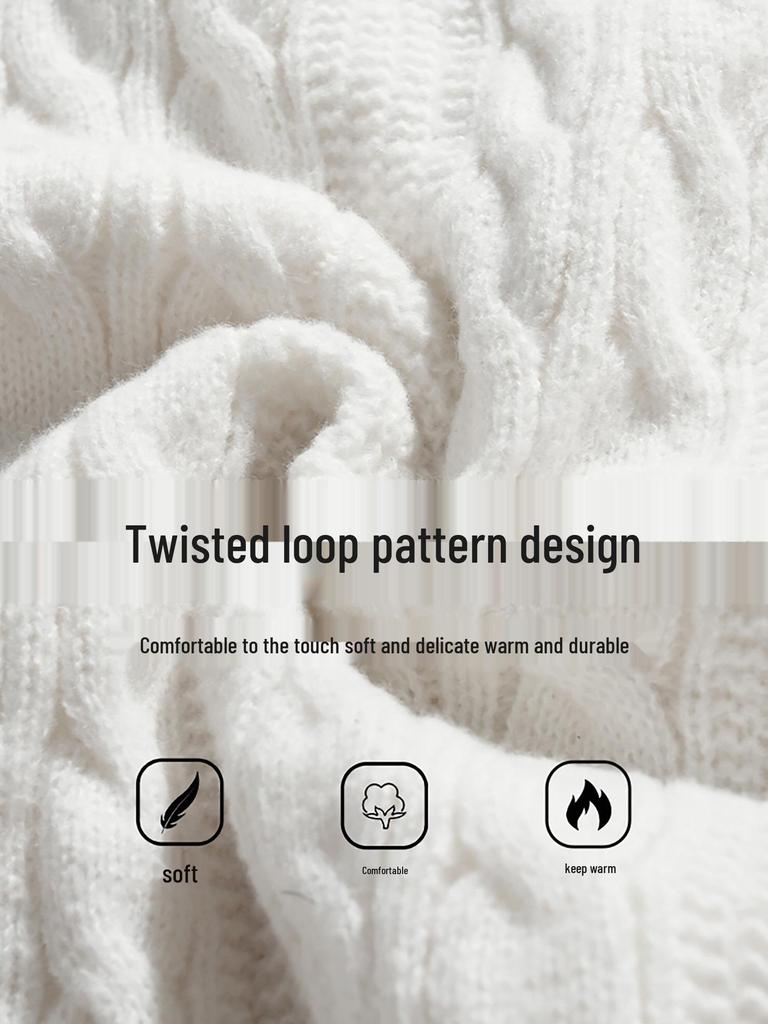 Мужской текстурированный свитер с кабельным узором и круглым вырезом - Трендовый толстый пуловер для осени/зимы, базовая универсальная верхняя одежда