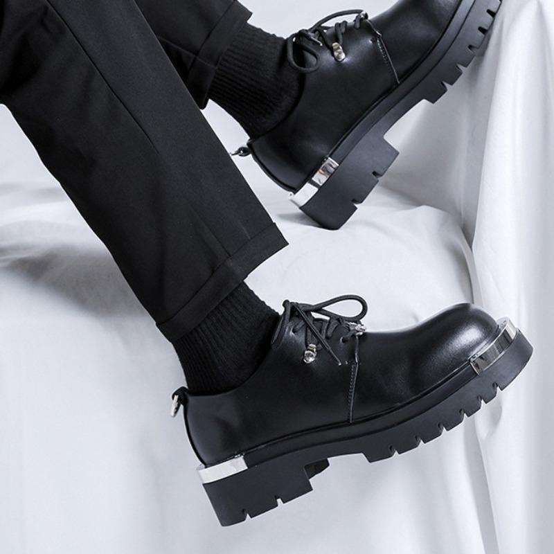 Модные мужские кожаные туфли с большой головой, повседневные ретро туфли на платформе дерби, трендовая уличная обувь для мужчин, удобная и универсальная