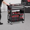 VEVOR 5-Tier Tool Cart with Wheels, 400 lbs Load Capacity, Rolling Work Cart with 2 Drawers & Pegboard