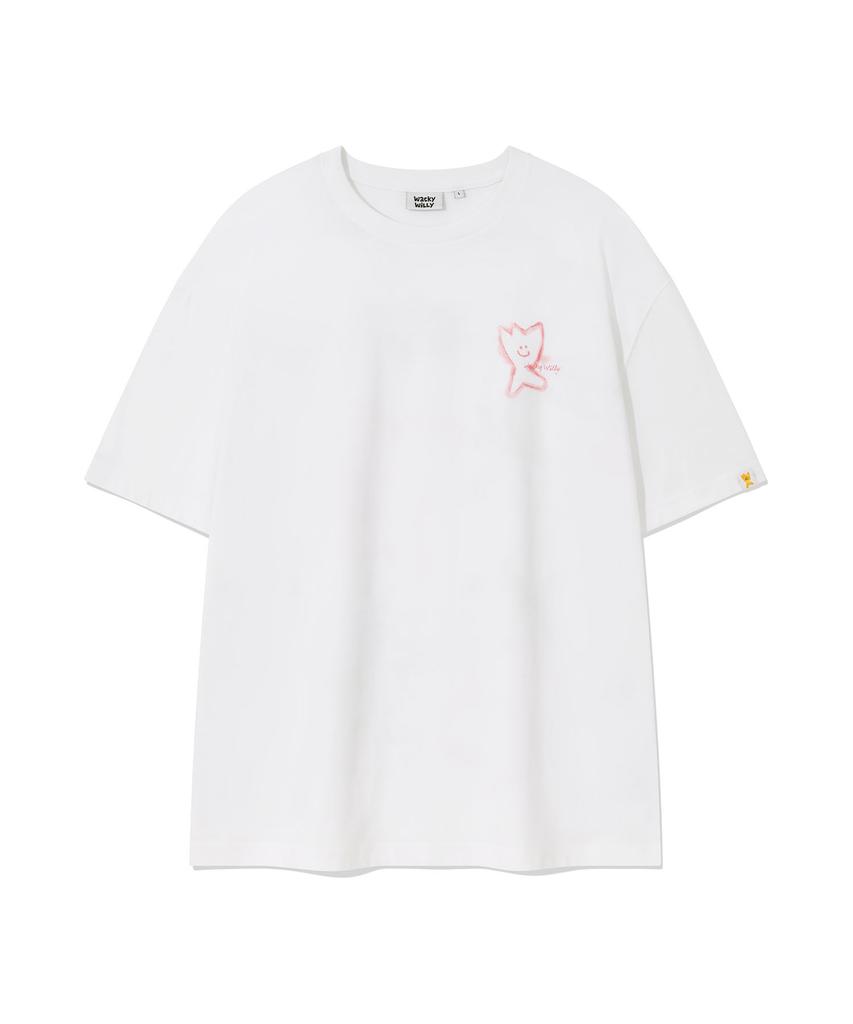 WACKY WILLY Kiki Graffiti Short Sleeve T-Shirt White