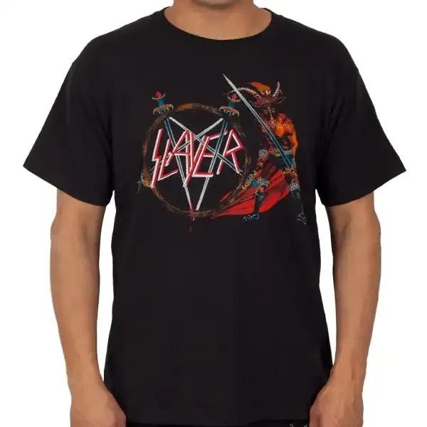 Slayer "South of Heaven" Винтажная Графика Обложки Альбома Унисекс Тяжелый Хлопок Оверсайз Футболка Рок-Группы