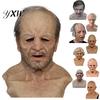 Очаровательная маска в дизайне Старика для взрослых Реалистичный латексный человеческий полный шлем Удобное покрытие с реалистичными морщинами Хэллоуин Маскарад Косплей