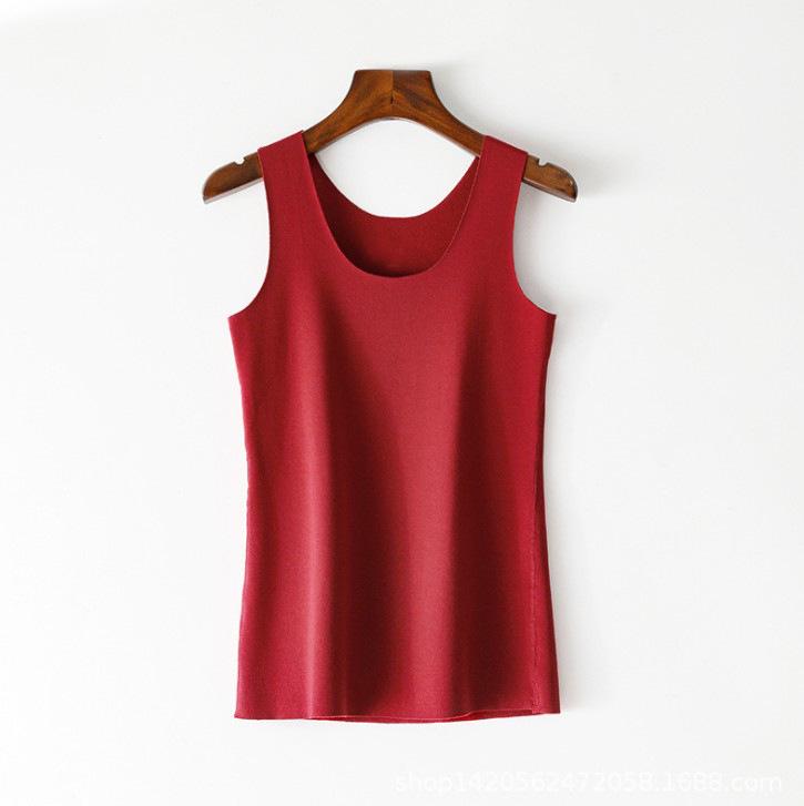 Женский бесшовный теплый жилет большого размера с облегающим силуэтом - Матовый материал для осени и зимы, Базовый топ с высокой эластичностью