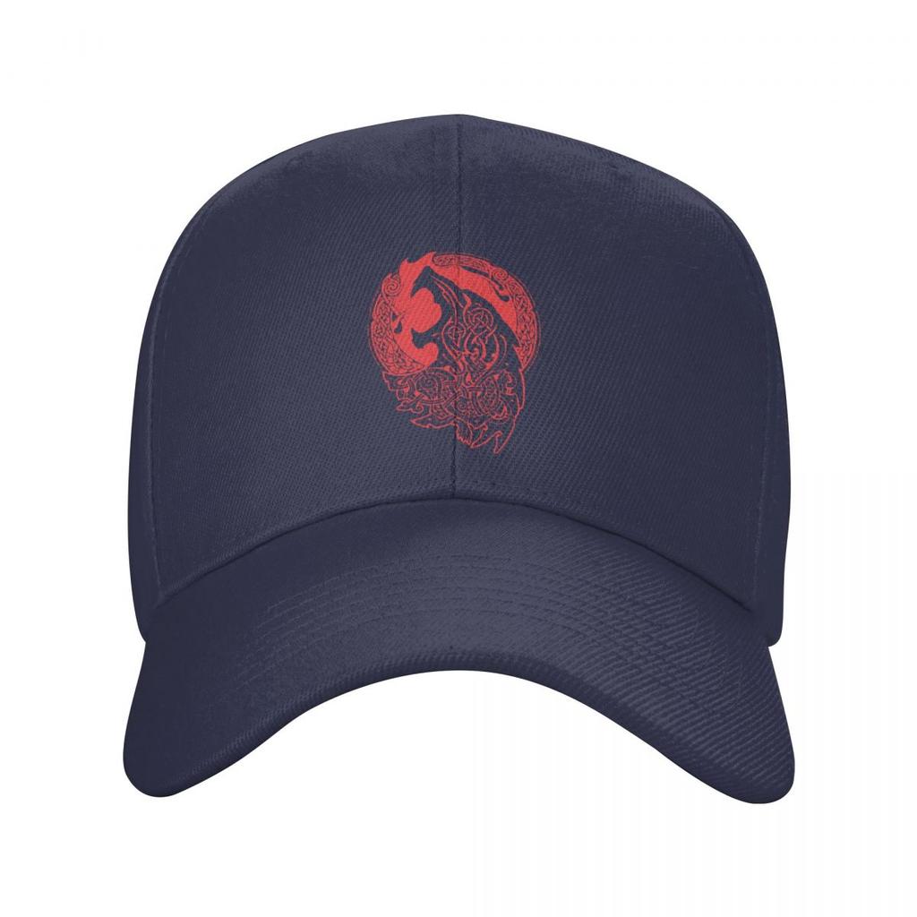 Fashion Unisex Viking Fenrir Wolf Print Baseball Cap Adult Valhalla Odin Adjustable Dad Hat for Unisex Women Sports Snapback Hats