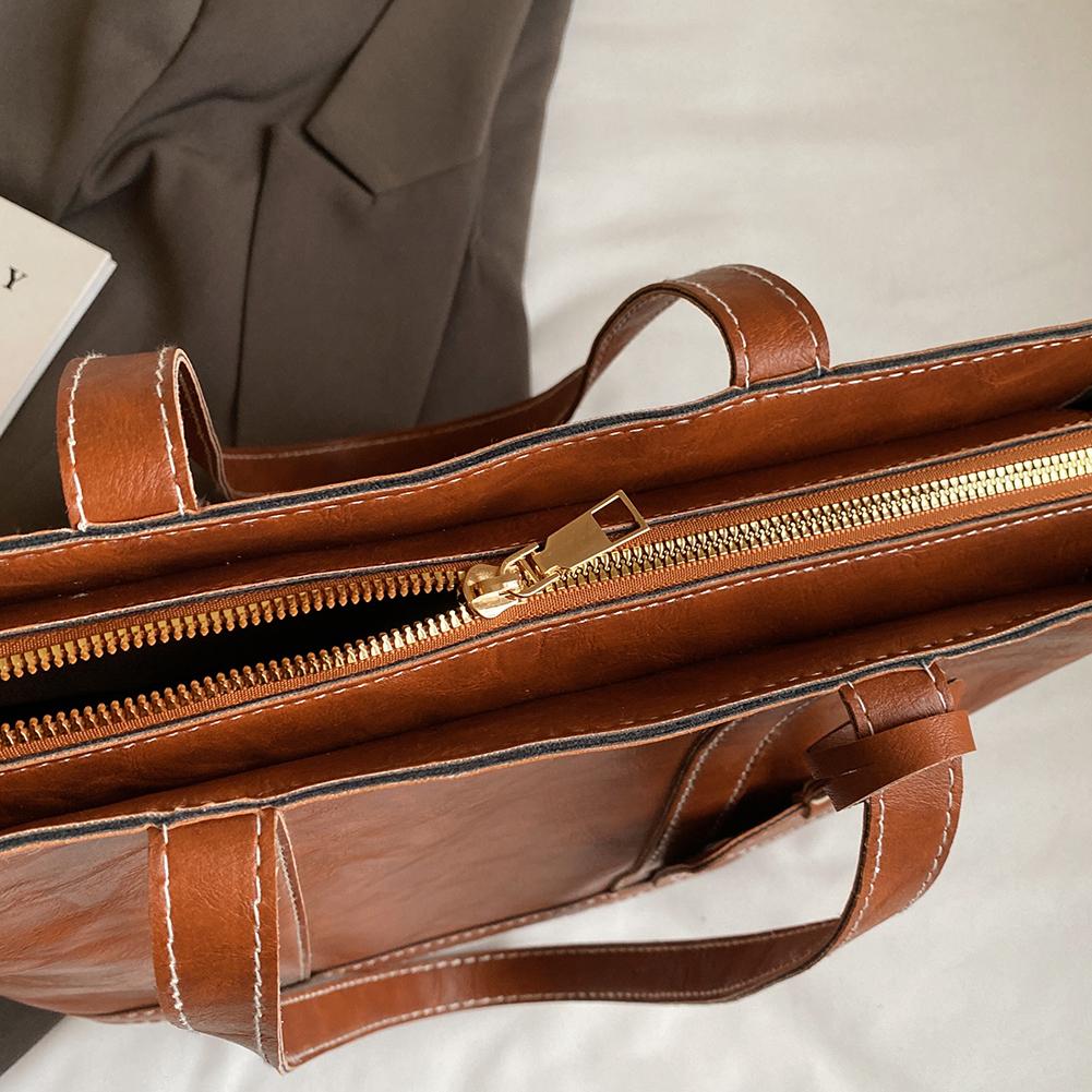 Женская дорожная сумка из искусственной кожи, большая вместительная сумка на плечо, шикарная сумка-хобо (коричневый)