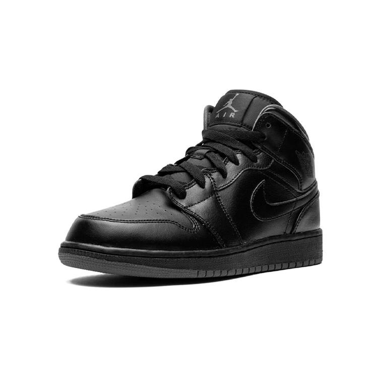 (GS) Air Jordan 1 Retro Mid 'Black Dark Grey Outsole' Kids' 554725-021
