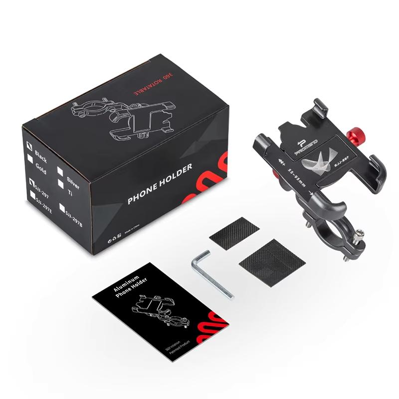 PROMEND Aluminum Bike Phone Holder Handlebar Holder 360° Rotation Sturdy Durable Affordable Bicycle Phone Holder for Cycling