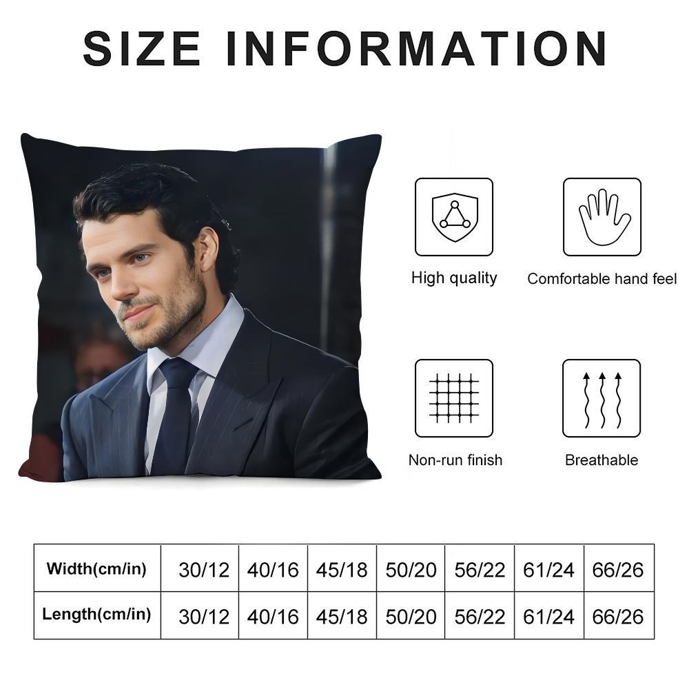 Наволочка для подушки Super Star H-Henry Cavill 3D-печать Полиэфирное волокно 40*40 см Домашний диван Декоративная наволочка для подушки Подарок на праздник