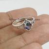 Rainbow Mystic Topaz Ring, 925 Sterling Silver, Minimalist Ring, Chevron Ring, Round Topaz Designer Ring, Birthday Gift