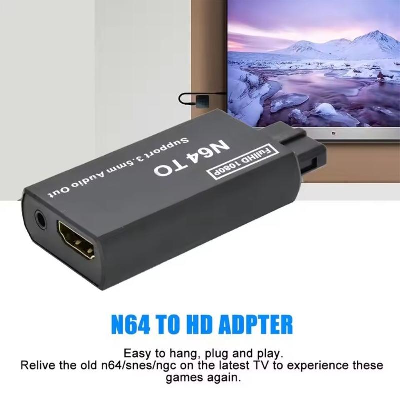 Адаптер-конвертер для N64 в HDTV с поддержкой видеовыхода 3,5 мм, кабель HDTV Link, поддержка разрешения 1080P для N64