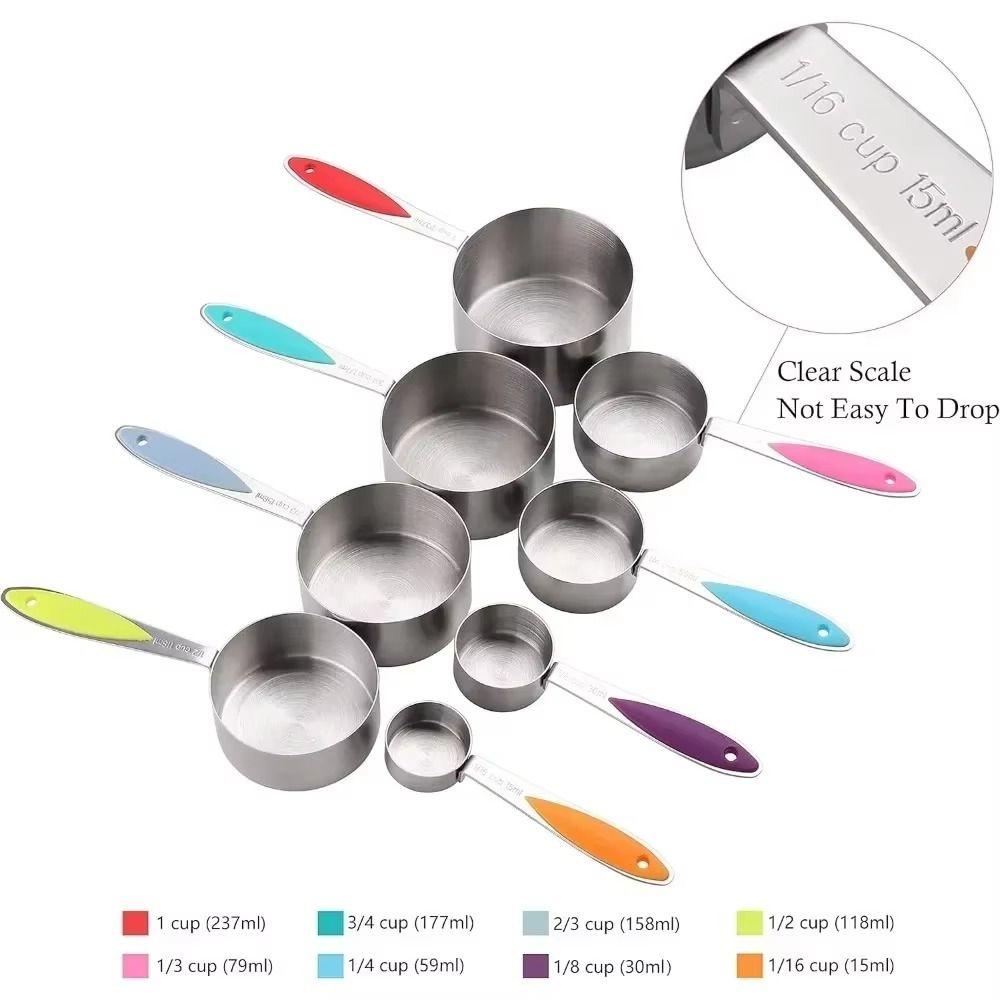 8/13Pcs Teaspoon Measuring Cups Set Stainless Steel Kitchen Measure Tool  Food Preparation
