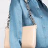 By Far Holly Series Glossy Vintage Chain Shoulder Strap Zipper Leather Underarm Tote Bag Women Bags Beige 21FWHOLLSSDGGLAR
