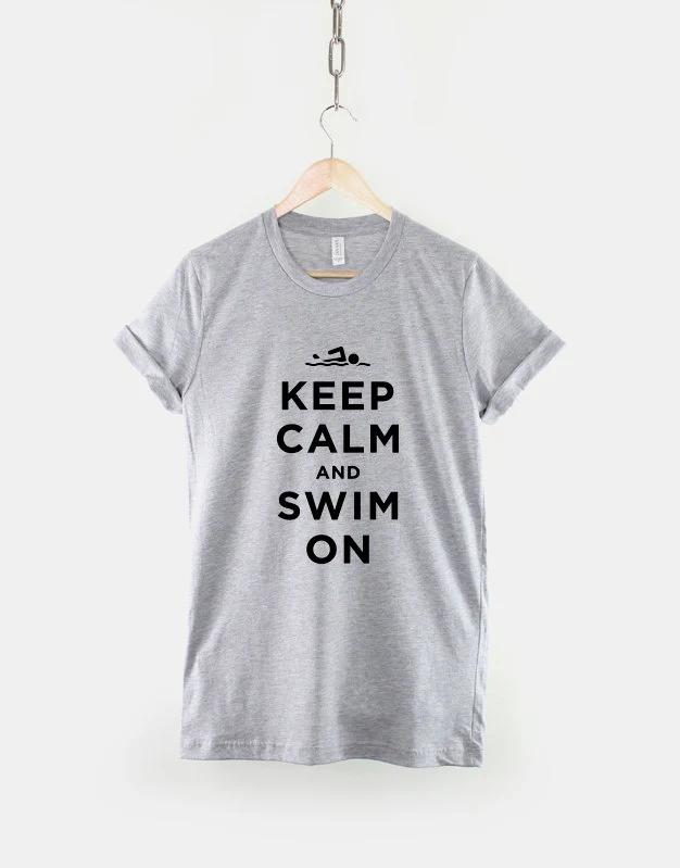 Stay Calm And Keep Swimming Tshirt Swimming Suit Tshirt Fun Swimming Team Pattern Tshirt Gift For Swimmers