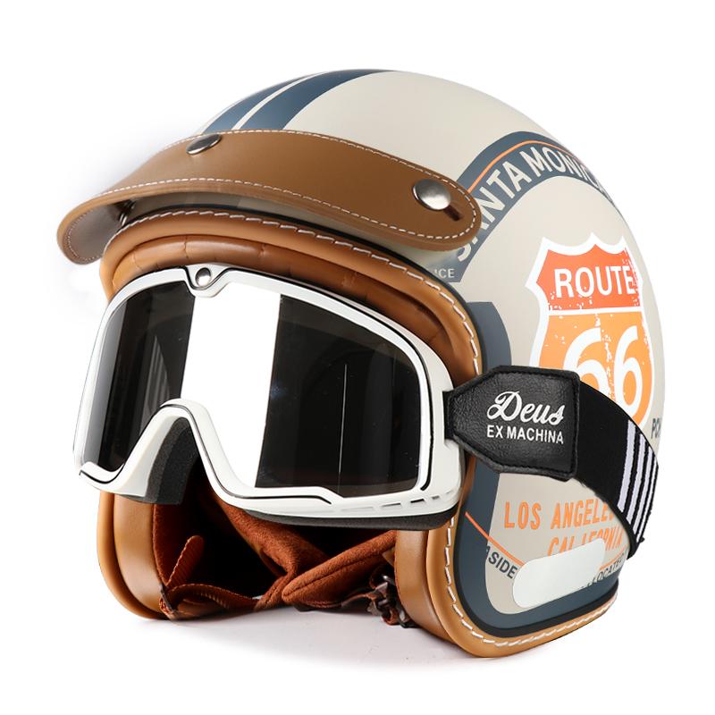 Ретро шлем, мотоциклетный шлем для круизов в любое время года, полушлем, мужской и женский шлем с пузырчатым визором, защитный шлем для электровелосипеда