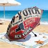 1pc American flag design Umbrella Portable Folding Umbrella Iron Frame Hole Bone Structure Outdoor Home Umbrella