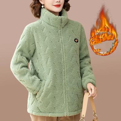 Женская зимняя куртка с воротником-стойкой, теплая, на молнии, удобная, плюшевая, повседневная куртка