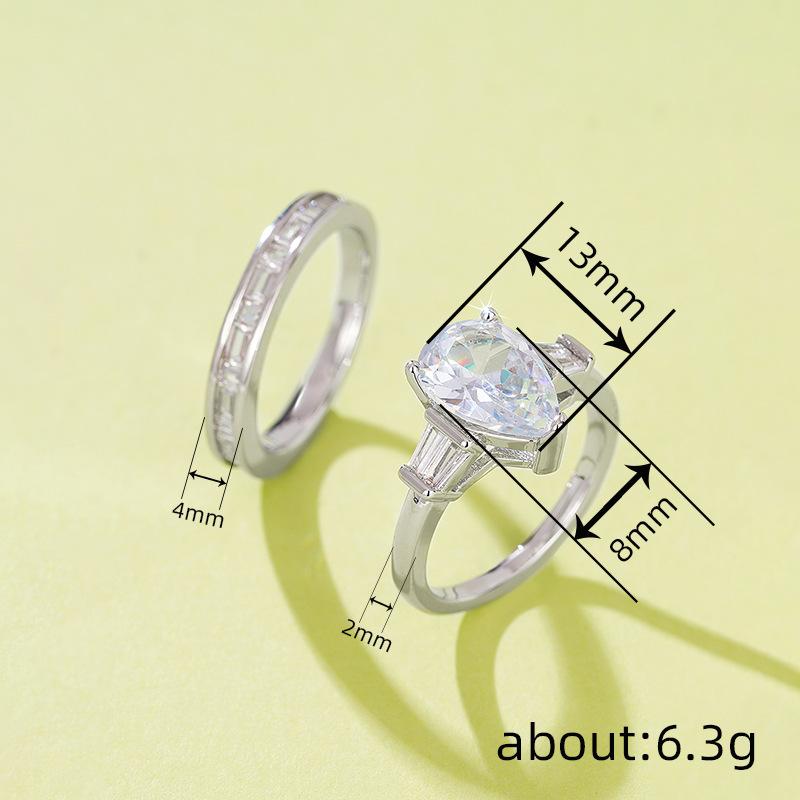 Парное кольцо с преувеличенным дизайном в виде капли воды для девочек, персонализированное технологичное кольцо, ювелирные изделия высокого класса